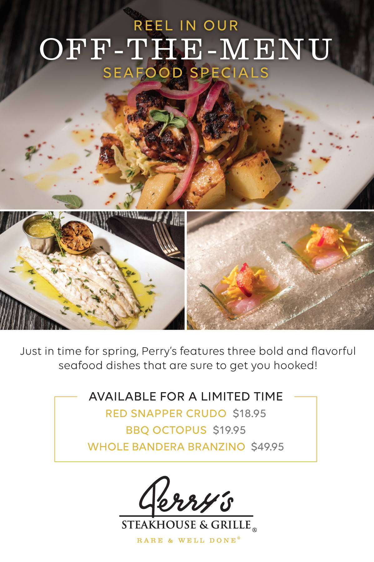 Perry's Off The Menu Seafood Specials for Spring